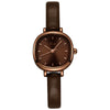 Women's Retro Elegant Fashion Alloy Pu Rose Gold Watch With Square Dial