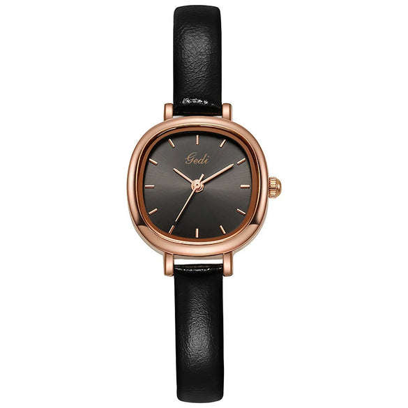 Women's Retro Elegant Fashion Alloy Pu Rose Gold Watch With Square Dial