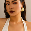 Women's Retro Elegant Metal Tassel Earrings With Geometric Pattern And Electroplating Treatment