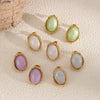 Women's Retro Elegant Stainless Steel Geometric Earrings With Electroplating