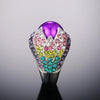 Women's Retro Exaggerated Alloy Geometric Inlaid Crystal Petal Ring