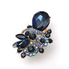 Women's Retro Exaggerated Geometric Flower Open Ring Alloy Diamond Set Fashion Statement Ring