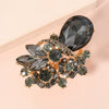 Women's Retro Exaggerated Geometric Flower Open Ring Alloy Diamond Set Fashion Statement Ring