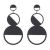 Women's Retro Exaggerated Round Hollow Semicircle Tassel Metal Geometric Electroplated Earrings
