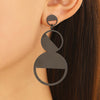 Women's Retro Exaggerated Round Hollow Semicircle Tassel Metal Geometric Electroplated Earrings