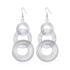 Women's Retro Exaggerated Round Hollow Semicircle Tassel Metal Geometric Electroplated Earrings
