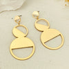 Women's Retro Exaggerated Round Hollow Semicircle Tassel Metal Geometric Electroplated Earrings