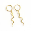 Women's Retro Exaggerated Snake Shaped Animal Ear Cuff Hoop Earrings With Silver Needle And Copper Electroplated Finish