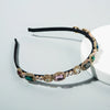 Women's Retro Fabric Headband With Full Rhinestone Diamond Embellishment Thin Edge Baroque Style Hair Accessory