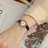 Women's Retro Fashion Alloy Case Pu Strap Square Dial Rose Gold Clasp Watch