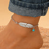Women's Retro Fashion Hollow Leaf Alloy Feather Anklet
