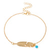 Women's Retro Fashion Hollow Leaf Alloy Feather Anklet