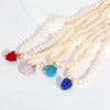 Women's Retro Fashion Necklace With Raspberry Shaped Stainless Steel Pendant Set With Freshwater Pearls
