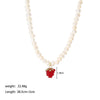 Women's Retro Fashion Necklace With Raspberry Shaped Stainless Steel Pendant Set With Freshwater Pearls
