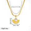 Women's Retro Fashion Round Pearl Fan Feather Accessories Pendant Earrings Ring Necklace Stainless Steel Electroplated