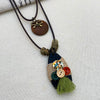 Women's Retro Feather Pendant Necklace Mixed Materials Alloy Leaf Electroplating