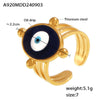Women's Retro Funny Blue Eyes Ring Titanium Steel Geometric Electroplated