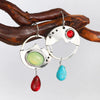 Women's Retro Geometric Alloy And Stainless Steel Earrings With Electroplating And Turquoise