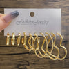 Women's Retro Geometric Alloy Pearl Earrings Set With Electroplating