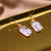 Women's Retro Geometric Baroque Pearl Earrings With Braided Ear Hook Electroplated High Quality Jewelry