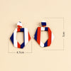 Women's Retro Geometric Bow Heart And Fivepointed Star Acrylic Drop Earrings With Handmade Finish And Steel Ear Posts