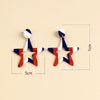 Women's Retro Geometric Bow Heart And Fivepointed Star Acrylic Drop Earrings With Handmade Finish And Steel Ear Posts
