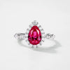 Women's Retro Geometric Cultured Ruby And Emerald Ring S925 Silver Inlaid Set With Diamonds