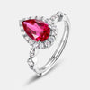 Women's Retro Geometric Cultured Ruby And Emerald Ring S925 Silver Inlaid Set With Diamonds