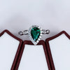 Women's Retro Geometric Cultured Ruby And Emerald Ring S925 Silver Inlaid Set With Diamonds