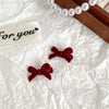 Women's Retro Geometric Flocking Velvet Pearl Bow Handmade Hairpin Hair Accessory