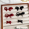 Women's Retro Geometric Flocking Velvet Pearl Bow Handmade Hairpin Hair Accessory