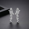 Women's Retro Geometric Flower Earrings With Zircon Accents Electroplated Copper Fashion Jewelry Wholesale