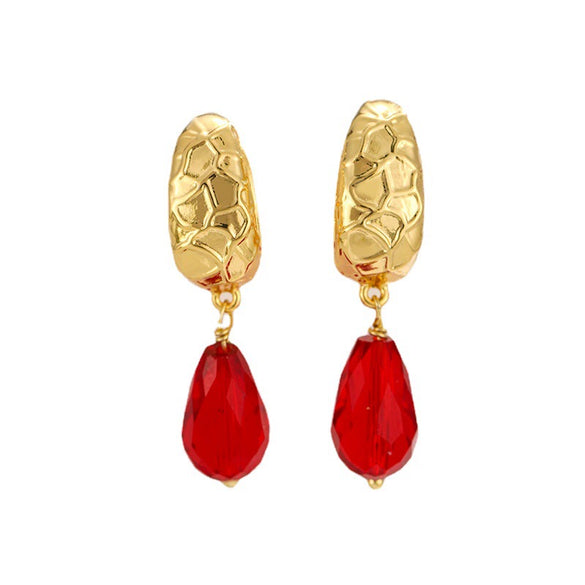 Women's Retro Geometric Gold Plated Copper Earrings With Electroplated Finish Fashion Jewelry Accessory