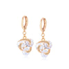 Women's Retro Geometric Gold Plated Earrings With Colorful Artificial Gemstone Accents