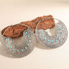 Women's Retro Geometric Hollow Round Earrings Electroplated Stainless Steel Fashion Jewelry Wholesale