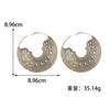 Women's Retro Geometric Hollow Round Earrings Electroplated Stainless Steel Fashion Jewelry Wholesale