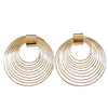 Women's Retro Geometric Hoop Earrings In Electroplated Iron With A Bold Old Money Style