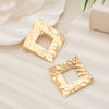Women's Retro Geometric Irregular Embossed Alloy Earrings With Diamond Shape And Electroplated Finish