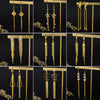 Women's Retro Geometric Long Tassel Earrings Electroplated Copper Vintage Style Statement Jewelry