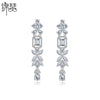 Women's Retro Geometric Long Tassel Earrings With Zircon Accents Electroplated Copper Medieval Style Drop Jewelry