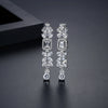 Women's Retro Geometric Long Tassel Earrings With Zircon Accents Electroplated Copper Medieval Style Drop Jewelry