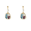 Women's Retro Geometric Metal Earrings With Color Block Irregular Shape And Dripping Oil Finish Elegant Fashion Design