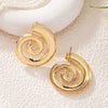 Women's Retro Geometric Metal Shellshaped Long Drop Earrings With Bold Statement Design