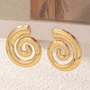 Women's Retro Geometric Metal Shellshaped Long Drop Earrings With Bold Statement Design