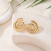 Women's Retro Geometric Metal Shellshaped Long Drop Earrings With Bold Statement Design