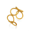 Women's Retro Geometric Open Ring In Electroplated Stainless Steel With Linear Round Design