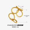 Women's Retro Geometric Open Ring In Electroplated Stainless Steel With Linear Round Design