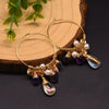 Women's Retro Geometric Pearl Drop Earrings With Colorful Electroplated Finish High End Fashion Jewelry