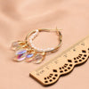Women's Retro Geometric Pearl Drop Earrings With Colorful Electroplated Finish High End Fashion Jewelry