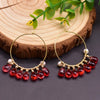 Women's Retro Geometric Pearl Drop Earrings With Colorful Electroplated Finish High End Fashion Jewelry